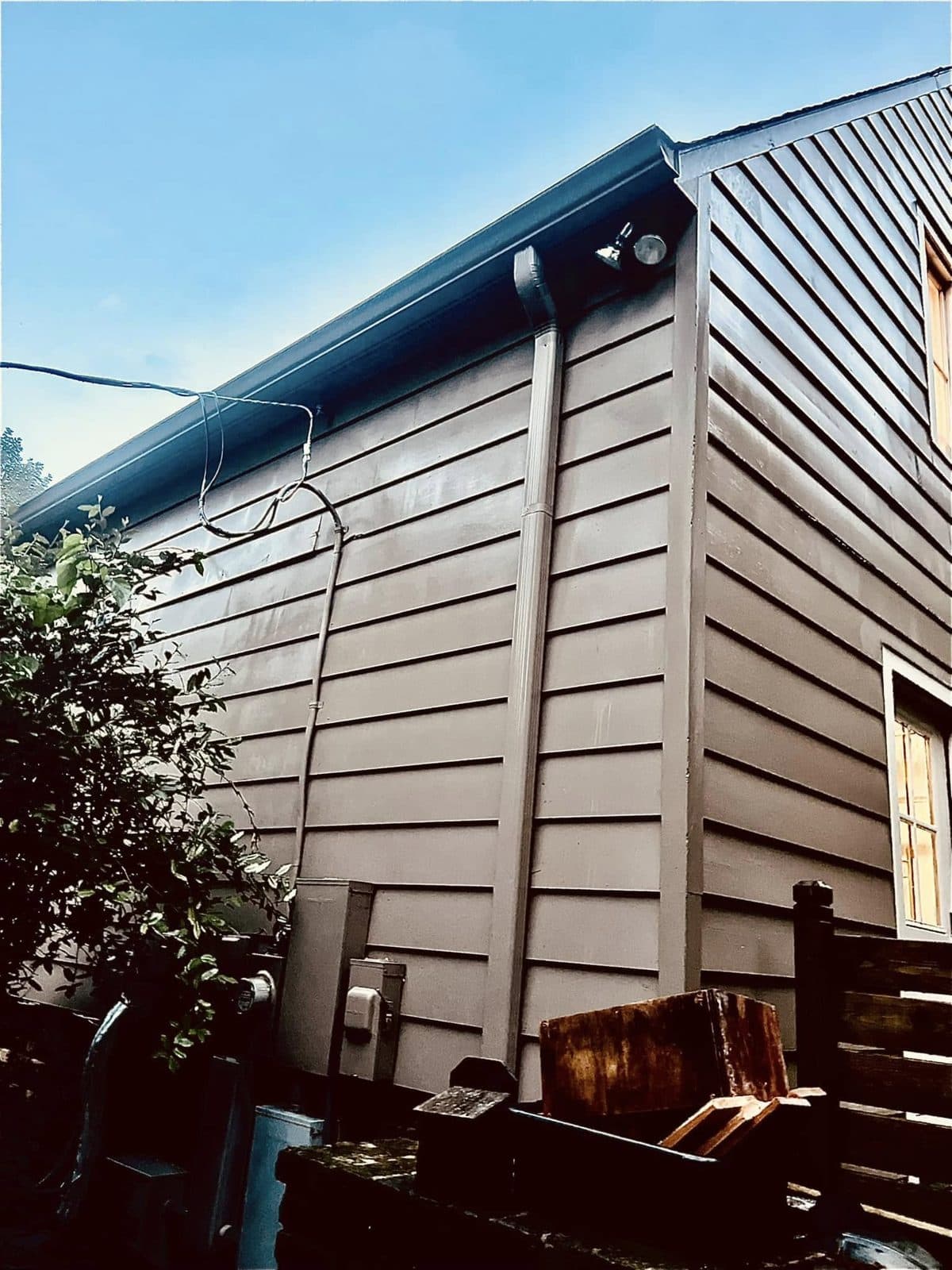 Lap siding after a soft wash, the algae gone, Birmingham metro